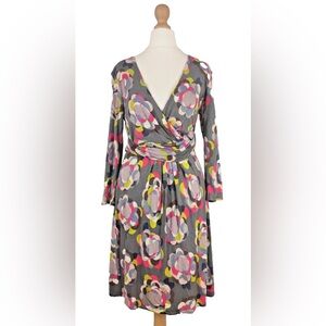 Boden Gray/Floral Jersey Dress